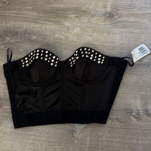 Forever 21 Black studded corset top
